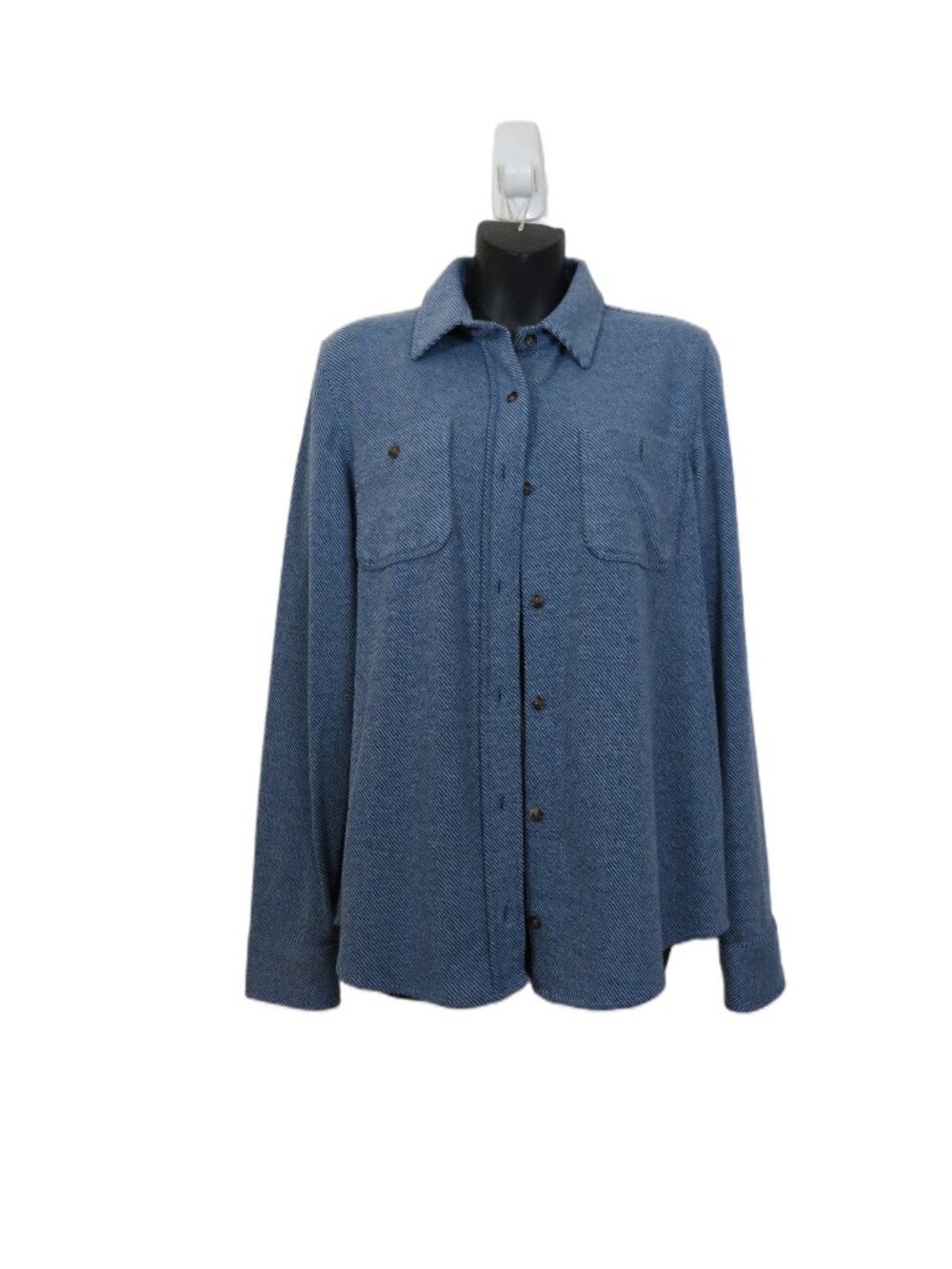 Faherty Size Medium Womens Legend Shirt Lightweight Flannel Long Sleeve Blue